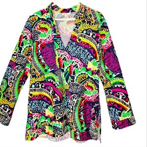 Jude Connally Ruthie Tunic Top Womens XL Colorful Ravelo Paisley Resort